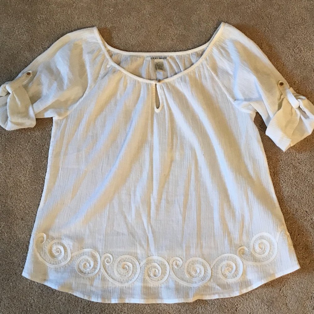 Lucky Brand Cream Cotton Blouse